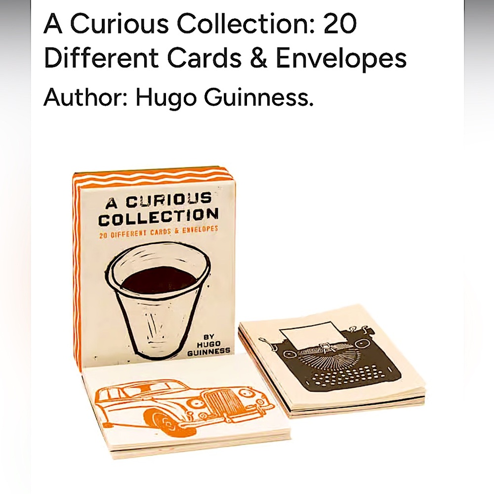 A Curious Collection: 20
Different Cards & Envelopes
Author: Hugo Guinness. NEW